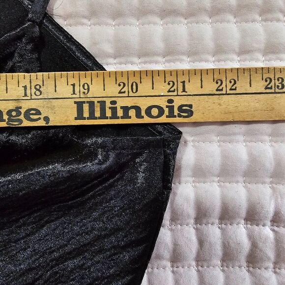 EUC EXPRESS BLACK SATIN FEEL DEEP V NECK SPAGHETTI STRAP MIDI DRESS SIZE 14 - Picture 13 of 14